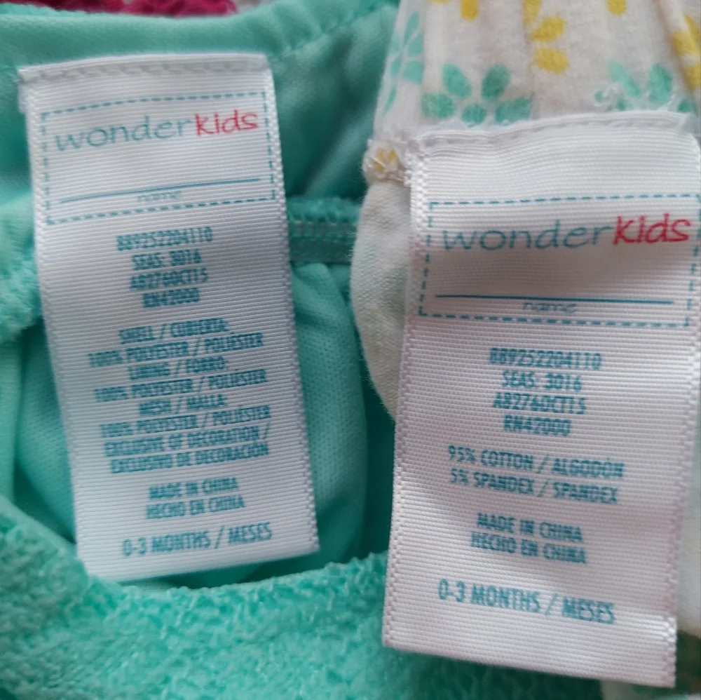 🎁 10/$25-Teal lacey outfit with flower accents,  0- 3 months